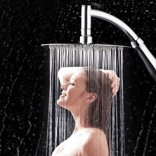 Shower Head NEW 6 inch 360 Rotating Large Shower Faucet Bathroom Stainless Steel Rainfall Hand-held Spray Top Tap 19MAY17