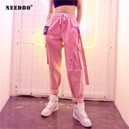 NEEDBO Cargo Pants Women Streetwear Black Cotton Women Pants High Quality Casual Pantalon Femme Soft Trousers Women Casual Pants