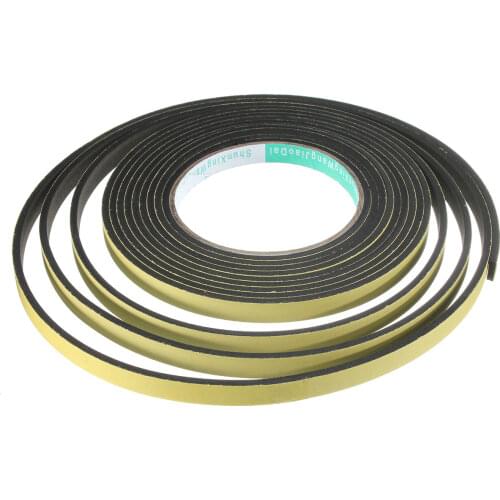 Newest 5m x 3x10mm Single Sided Adhesive Waterproof Weather Stripping Foam Sponge Rubber Strip Tape for Window Door Seal Strip