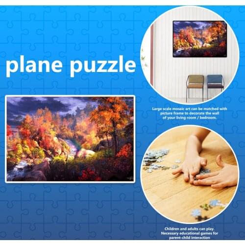 Portable DIY Paper Puzzle Toys Educational Picture Jigsaw Fall Forest Assembling for Children Early Learning Supplies