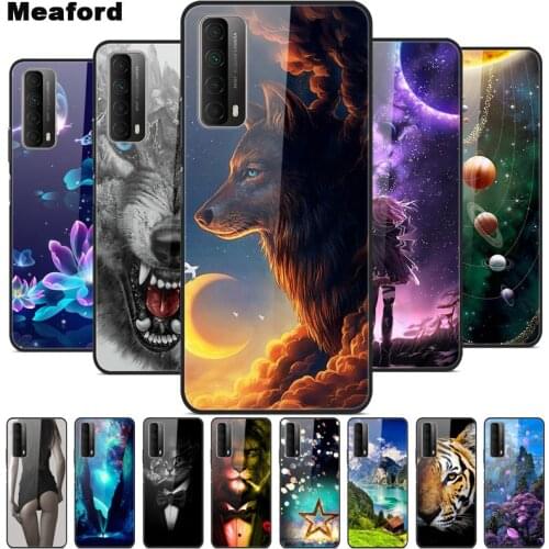 Luxury Cover for Huawei P smart 2021 Case Tempered Glass Cover for Huawei P smart 2021 Phone Case Psmart 2021 Coque Funda Shell