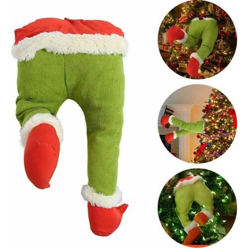 Christmas Decorations for Home 2021 Thief Stole Grinch Plush Leg Christmas Tree Toys Ornaments Navidad Decor Xmas Gift New Year