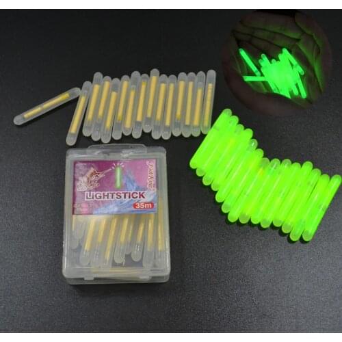 FISH KING 30pcs/lot 4.5*39mm Glowing Fluorescent Fishing Light Visibility 30M Luminous Float Night Fishing Float For Carp