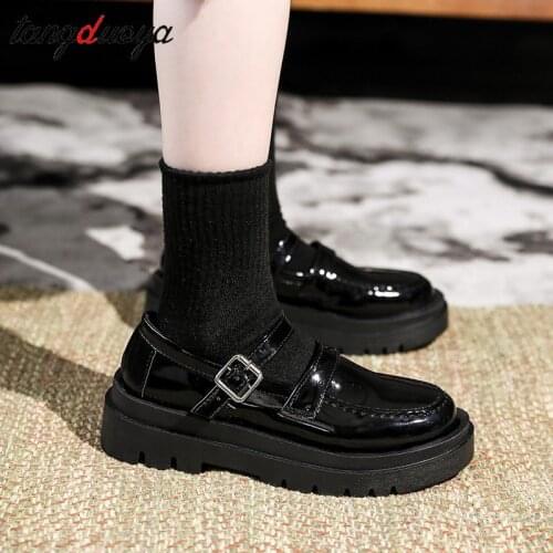 Cute shoes Women vintage sweet Mary Janes shoes Buckle Shallo Ladies School Student shoes Fashion Girls Lolita Shoe oxford women