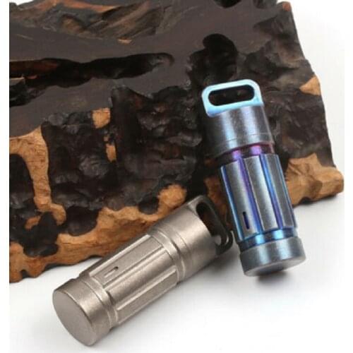 Titanium Alloy high quality Waterproof Storage Pendant Pills Case Box Bottle