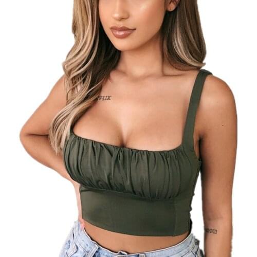 2020 Womens Casual Solid Tank Top Vest Blouse Sleeveless Summer Crop Tops Shirt