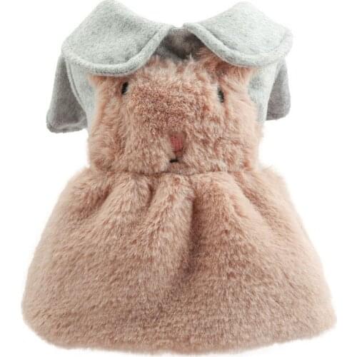 Luxury Winter Dog Woolen Dress Pet Warm Overalls For Small Dogs Yorkies Clothes Chihuahua Princess Costume Skirt Ropa de perro