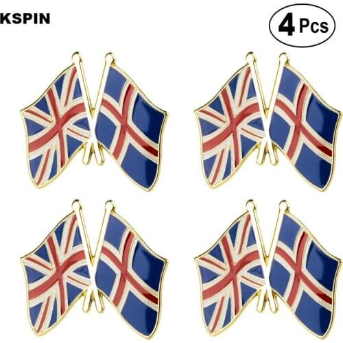 UK & Iceland Friendship Flag Pin Lapel Pin Badge Brooch Icons 4pcs