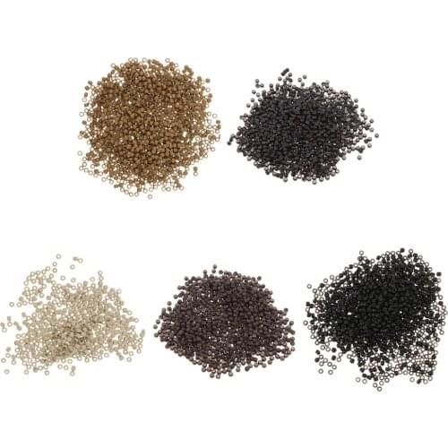 1000PCS/Bottle Silicone Micro Link Rings 3mm Lined Beads for Hair Extensions Tool Hair Care & Styling Accessories