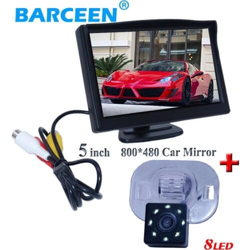 170 visual angle car rear rweversing camera hd ccd 8 led lens +5" car monitor for KIA FORTE for Hyundai Verna Sloaris Sedan