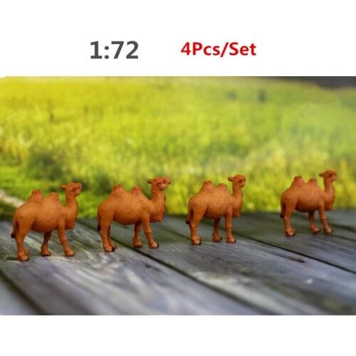 4Pcs/Set 1:72 Scale Animal Model Scene Decoration Camel Model for DIY Model