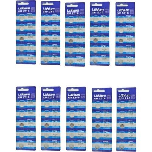 Lot 50pcs CR1216 1216 DL1216 BR1216 ECR1216 5034LC LM1216 3V Lithium Battery Button Coin Cell Batteries For Watch Toy Remote