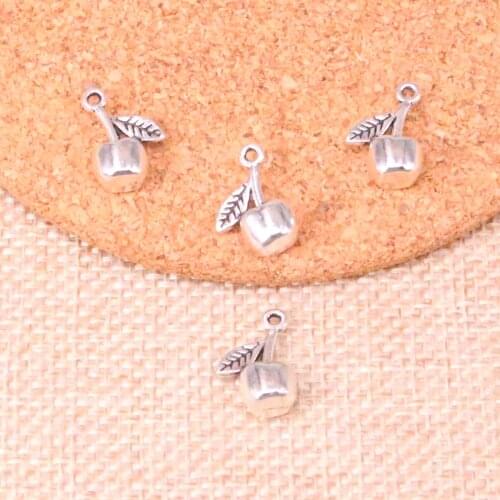 80pcs cherry Charms Zinc alloy Pendant For necklace,earring bracelet jewelry DIY handmade 16*10mm
