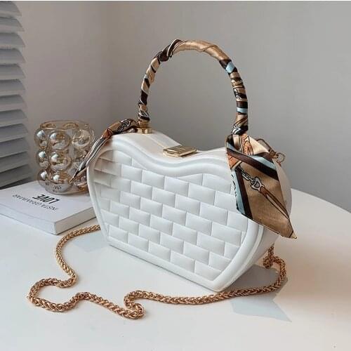 Acrylic Apple Shape Chain Shoulder Bag for Women with scarf Party Clutch Ladies Purses and Handbags Fashion Designer Bag