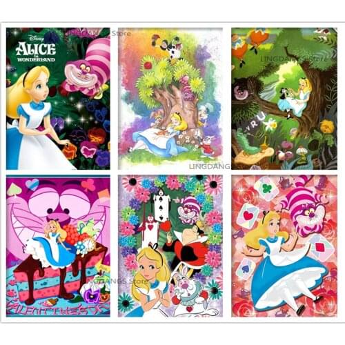5d Diy Diamond Painting Disney Cartoon Disney Cartoon Alice In Wonderland Diamond Mosaic Embroidery Cross Stitch Home Decor Gift