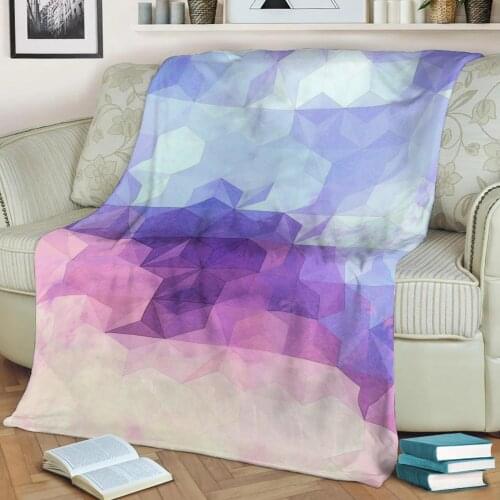Abstract Geometric Pattern 3D Printed Velvet Plush Throw Fleece Blanket Bedspread Sherpa Blanket Home Decora