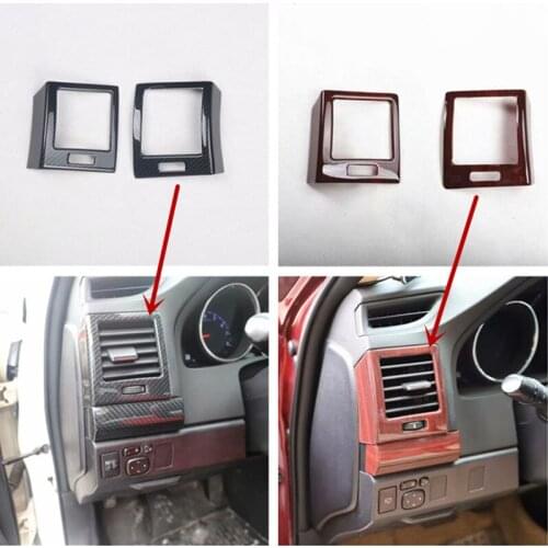 Free Shipping 2pcs/lot ABS Carbon fiber grain front air conditioning outlet decoration cover for 2010-2016 Toyota REIZ
