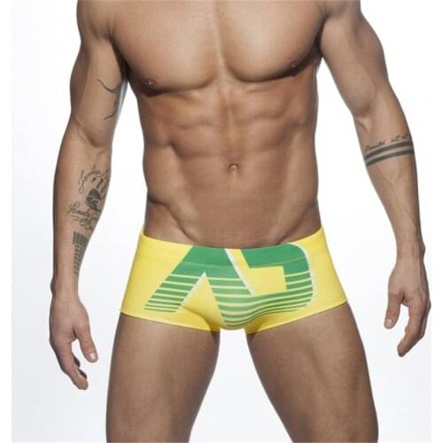 Quick Drying Mens Boxer Shorts Men Printing Swimsuit Push Pad Low Waist Sexy Mens Swim Trunks Summer Bathing Beach Wear Surf