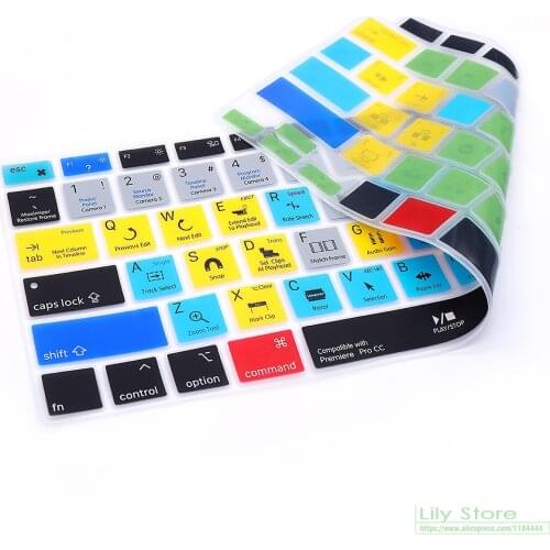 For 2020 MacBook Air 13 Inch Model A2179 A2337 Apple M1 Chip US Layout with Touch ID Premiere Pro CC Shortcuts Keyboard Cover