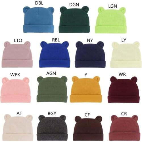 1 Pc Baby Turban 0-3 3-6 6-12 Months Newborn Hat with Ear Infant Boys and Girls Gift Double Layer Cotton Warm