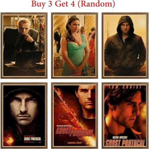 Mission Impossible - Ghost Protocol Home Decal poster Classic Film Art Print Kraft Paper Poster Fashion Wall Art vintager42X30cm