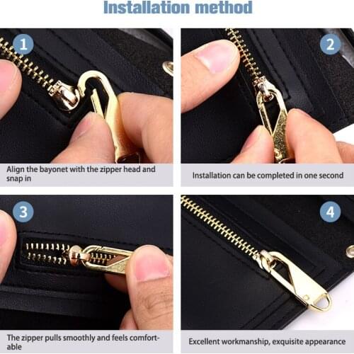 2pcs Fashion Metal Zipper Repair Kits Zippers Lightning Zippers Puller For Zipper Slider DIY Sewing Craft Sewing Kits Zip