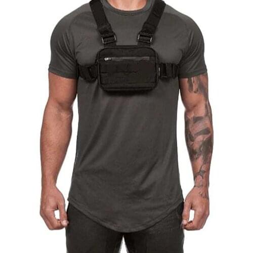 New Fashion Men Women Waist Packs Chest Bag Hip Hop Streetwear Waist Bag Adjustable Tactical Chest Bags Black Gray Purple White