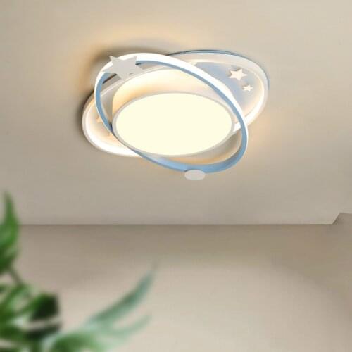 Cartoon Nursery Kids Ceiling Light Oval Blue creative personality lamp For Childrens Room Girls Boys Bedroom Light Led ZM1019