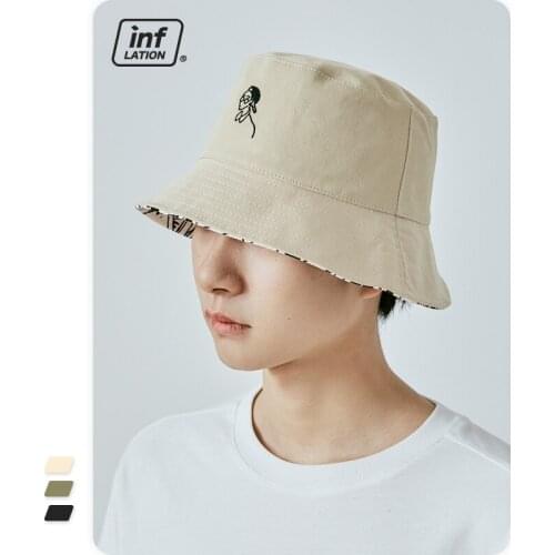 INFLATION Double-sided Wear Mens Bucket Hats 100% Cotton 267CI2020
