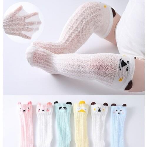 Cartoon Newborn Baby Girl Socks Cotton Summer Infant Baby Knee High Socks for 0-3 Years 1 Pair Mesh Breathable Socks Cotton New