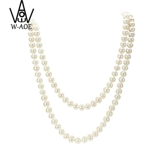 2020 New Fashion Imitation Pearl Necklace For Women Girls Trendy Long Baroque Beads Necklaces Lady Wedding Jewelry Birthday Gift
