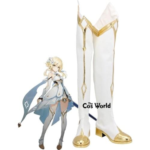 Genshin Impact Lumine Games Customize Cosplay Low Heel Shoes Boots