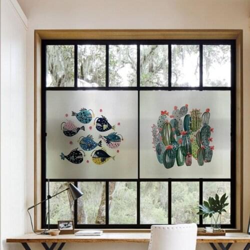 Custom Made Window Film Privacy Adhesive Film Wall Stickers Self-Adhesive Bathroom Decor Glue-free Vinyl Rural Decoration