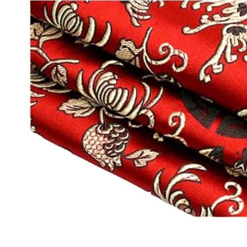Brocade Jacquard Silk satin Costume Chinese clothing Dress Baby clothes Cloth COS clothing Fabric Damask Pomegranate flowers