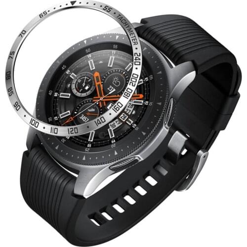 Smart watch Cover For Samsung Galaxy Watch 46MM SM-R800 Bezel Ring Adhesive Cover Anti Scratch Metal ring for Gear S3 Classic