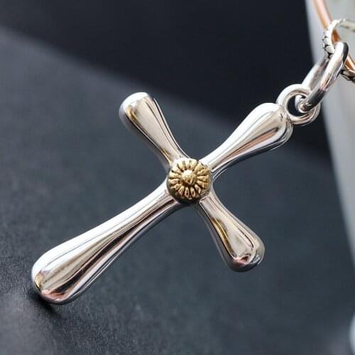 Retro Thai Silver Ornaments Wholesale Silver Pendant Men And Women Cross Pendant Hip-Hop S925 Sterling Silver Fashion Pendant