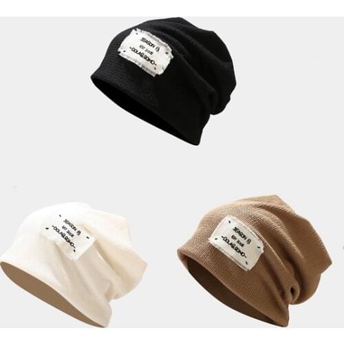 Knitting Womens Winter Beanies for Men Womens Fashion Hats Skullies Bonnets Letter Patch Caps Apparel Accessories