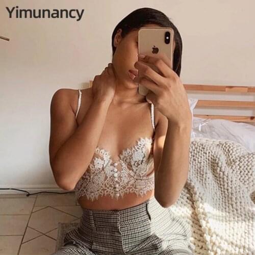Yimunancy Backless Lace Camisole Women Backless Crop Top 2020 Ladies Summer Vintage Underwire Sexy Vest Top