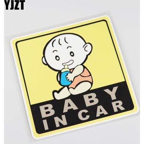 YJZT 13.9CMX13.9CM Baby IN Car Sticker Window Pvc Decal 13A-0070