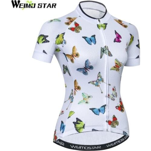 Ropa Ciclismo Cycling Jersey Women 2021 Summer Breathable Maillot Uniformes Bicycle Clothing Bike Clothes Shirt Butterfly White