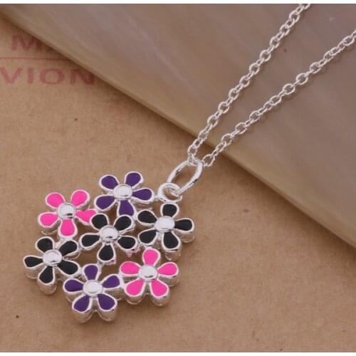 AN199 Hot Pendant Necklaces For Women Charm Silver Color Lucky 925 Fashion Jewelry Pendant Toy Flower /axhajooa Aogajfna