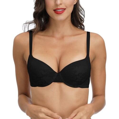 Vgplay Womens Bra Padded Push-up Large Size Underwear Solid Underwire Floral Lingerie Adjusted-straps Bras For Women