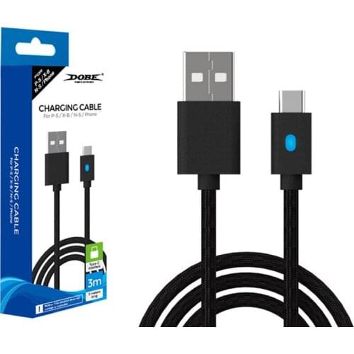 1pc 3M PS5 Charging Cable Type C Transmission Power Line Gamepad Charger With LED Lndicator Light For PlayStation 5 PS5