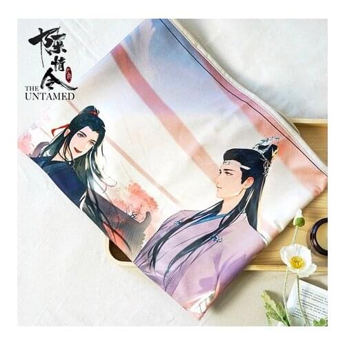 120x68cm Anime The Untamed Wei Wuxian Lan Wangji Cartoon Summer Siesta Blanket Bed Sofa Air Conditioning Blanket Cosplay Gift