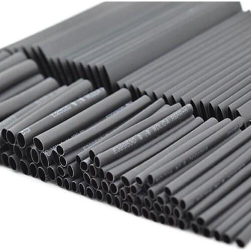 127pcs/lot Heat Shrink Tubing 7.28m 2:1 Black Tube Car Cable Sleeving Assortment Wrap Wire Kit with Polyolefin Assortment