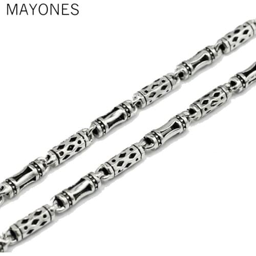 4mm Thick Long Chain Necklace 925 Sterling Silver Men 100% S925 Solid Silver Link Chains Necklaces for Women Jewelry Making