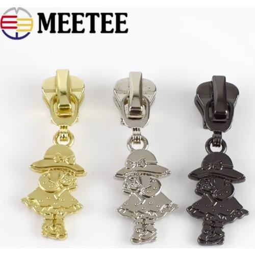 10pc Meetee 3# 5# Zipper Slider Puller Head Repair Kits for Metal Resin Zip DIY Coat Wallet Suitcase Accessory Tailor Tool