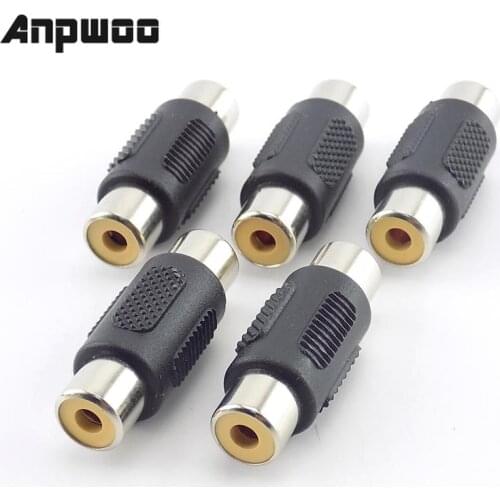5Pcs RCA Female to RCA Female Audio Video Cable Jack Plug Adapter Plug For Cctv Camera Security System Bnc Socket Connector