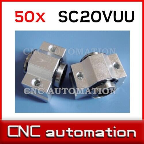 50pcs SC20VUU SCV20UU 20mm CNC pillow block linear slide for CNC router XYZ table