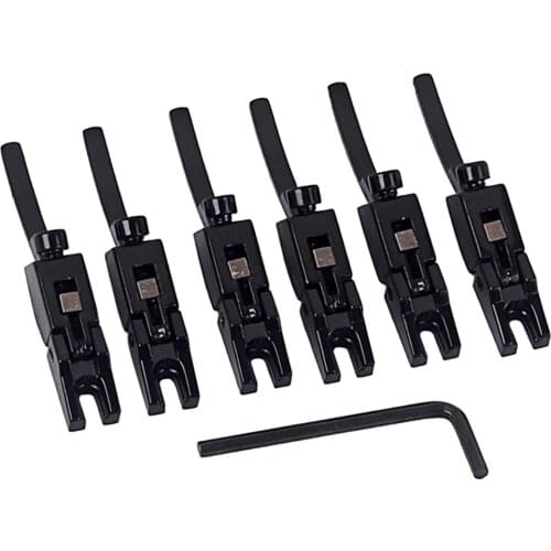 6PCS/Set Locked String Saddle Tremolo Bridge Guitar Bridge String Saddles for Electric Guitar (Black)